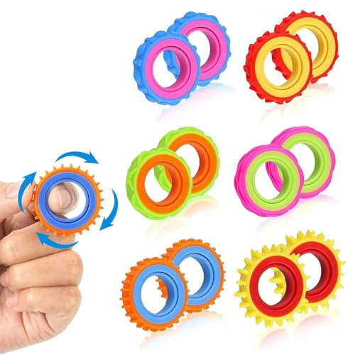 dinghaole 12 Stück Leise Fidget Toys Set, Sensorik Autismus für Spielzeug, Sensorische Fidget Ring Silikon, ADHS Hilfsmittel für Kinder und Erwachsene bei Autismus,Anti Stress Spielzeug zur Beruhigung