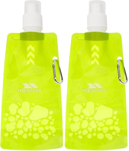 Trespass Hydromatic Collapsable Water Bottle for Hiking Trekking Sport 480 ml (Pack of 2)