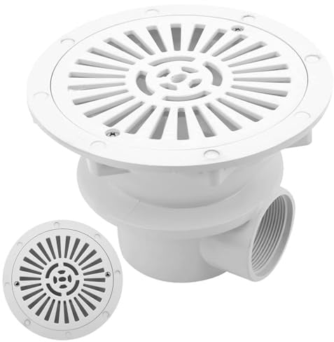 CAKEEYUM Bonde de Fond de Piscine, entrée 1, 5 Pouce, Couvercle bonde Principale en Plastique, Accessoires Piscine efficaces, Fond, Couvercle, Accessoires Natation