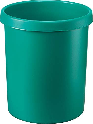 helit H6106152 - Papierkorb „the german“ 30 Liter, grün, mit umlaufendem Griffrand, aus Kunststoff, 1 Stück