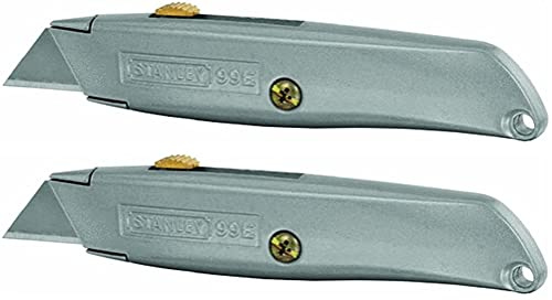 Stanley Set di 2 coltelli universali 15,2 cm, con lame e manico in acciaio legato, naso ad incastro, lama a 3 posizioni, con 3 lame