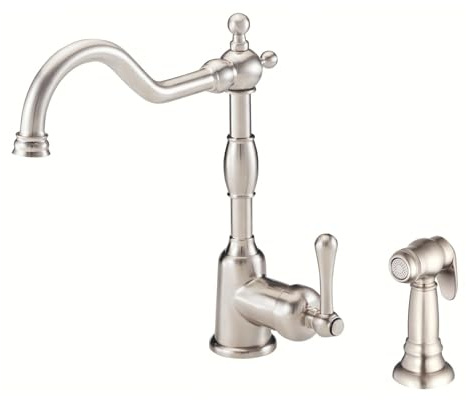 Gerber Opulence 2-Hole Kitchen Faucet with Side Spray, Stainless Steel