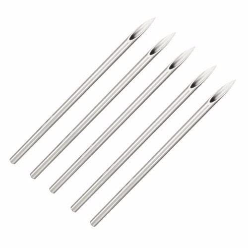Beauty7-10 Stück Sterile Keimfrei Einmalige Piercing Nadel Piercingkanüle mit Medizinischem 316L Edelstahl für Nabel Nase Ohr Mund(6G,4,0mm)
