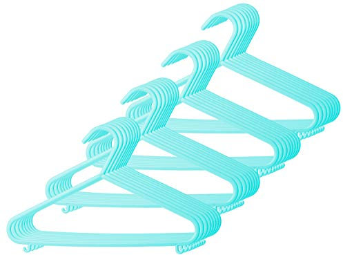 Bieco Kleiderbügel Kinder 32 St. Türkis | Länge ca 30 cm | Baby Kleiderbügel | Kunststoff Kleiderbügel Kinder Baby | Baby Organiser Für Kleiderschrank | Kleiderbügel Baby | Baby Clothes Hangers