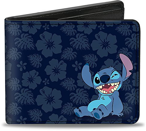 Buckle-Down Stitch Pose Clignante/Tropical Flora Blues Accessoire de Voyage-Portefeuille à Double pli, Multicolore, Default Size Homme