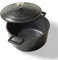 STONELINE Cocotte Bräter Induktion mit Deckel 20 cm, 2,6 L, Topf Antihaft Beschichtung mit echten Steinpartikeln, Bratentopf Schmortopf für alle Herdarten und Backofengeeignet, Farbe: Schwarz
