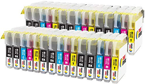 TONER EXPERTE LC1100 LC980 30 XL Druckerpatronen kompatibel für DCP-145C 165C 195C 197C 375CW 385C 395CN 585CW MFC-250C 290C 490CW 5890CN 5895CW 6490CW J615W 6690CW | hohe Kapazität