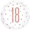Dazzling Rose Gold 18th Birthday Glitz Round Foil Balloon (45cm) - Perfect for Birthday, Annivesaries & Memorable Celebrations - 1 Pc
