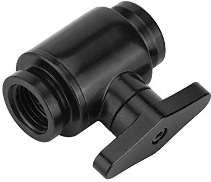 ASHATA Bitspower-Ventil, G1/4 Innengewinde Schwarzwasser-Kugelhahn mit Handgriff für Computer-Wasserkühlsystem(schwarz)