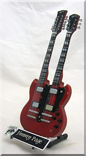 JIMMY PAGE Miniatur Gitarre SG Doubleneck Led Zeppelin mit Plektrum