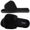 COFACE - Pantofole da donna con pelliccia sintetica, plantare con supporto dell'arco, con punta aperta, per uso interno ed esterno, Peluche nero., 38 EU