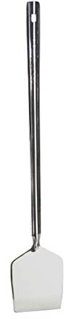 GK Global Kitchen Stainless Steel Food Turner Turning Spatula Long Handle Dosa Palta Chapati Roti Tavetha Pancake Crepe Burger Omelette Flipper Spatula Turner Scraper Utensil (35.5cm x 6.2cm)