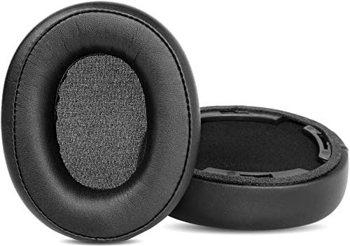TaiZiChangQin Ohrpolster Ersatz für Audio-Technica ATH-SR50 & ATH-SR50BT kabellose Over-Ear-Kopfhörer, Schwarz, Leder, Schaum