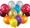 QILZO® 100 unidades Globos de látex Colores Metálicos Fabricado en España, Globos para Fiestas, Bodas, Reuniones, Cumpleaños, Bautizos, Photocall, Decoración