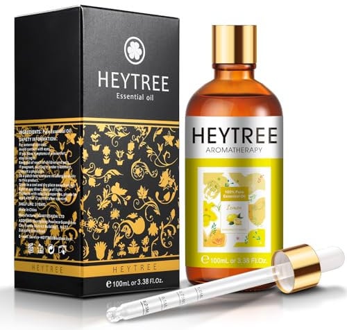 HEYTREE Lemon Essential Oil - Energizing and Cleansing Oil for Skincare, Aromatherap - Perfect for Clean Air Diffusers -100ml