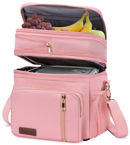 MIYCOO Kühltasche Lunchtasche für Männer und Frauen - Doppeldecker Lunchtasche, Mittagessen Tasche - Auslaufsichere Picknicktasche für Erwachsene für Campen, Picknick, Grillfest, Büro