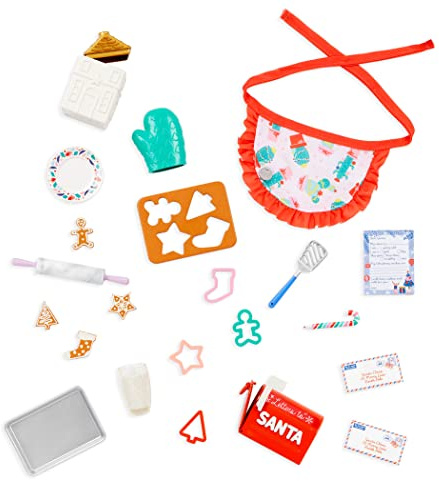 Glitter Girls – 14-Inch Doll Accessories – Holiday Cookies Set – 23 Pieces Baking Playset – Apron, Oven Mitt & Kitchen Supplies – 3+ Years– Holiday Cookies Playset