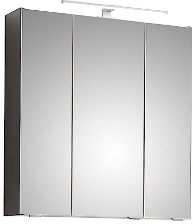 Lomadox Badezimmer Spiegelschrank, 65 cm breit, in Quarzgrau Matt Touch, B/H/T ca. 65/70/16 cm