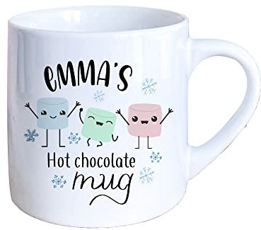 Personalised Kids Hot Chocolate Mug | Christmas Gift for Son Daughter Grandson Granddaughter | Holiday Decor Personalized Gift | Girl or Boy