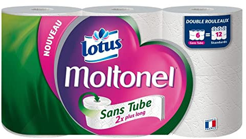 LOTUS - Moltonel Papier Toilette Sans Tube 6 Rouleaux - Lot De 2