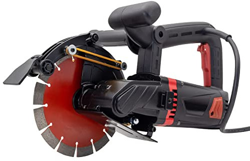 VICSEC 8'' Electric Concrete Saw 4800W Wall Chaser Concrete Cutter for Brick, Concrete Wall, Granite, Marble, Tile with 8 Saw Blade, Water Pump, Water Hose