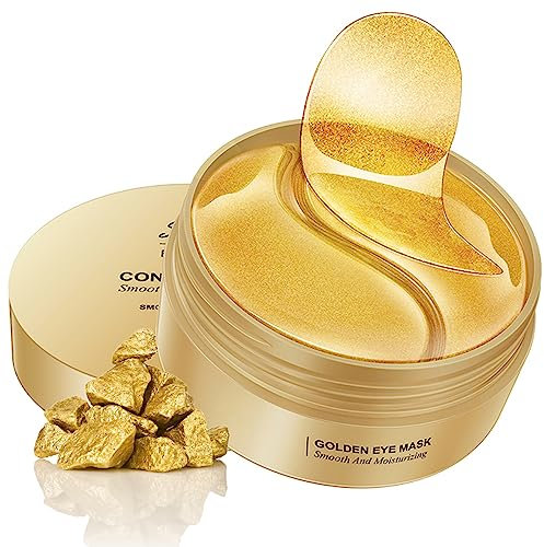 60Pcs Augenpads Eye Mask,Augenpads,Anti Aging Eye pads,Eye Pads Collagen Augenmaske,Augenpads Gegen Augenringe Tränensäcke & Fältchen, Geschenke für frauen 30 Paar(goldene)