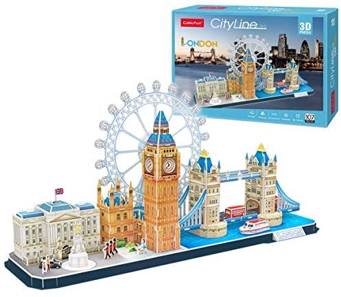 3D Puzzle Kinder - London City Line | 3D Puzzle Erwachsene | Modellbausatz Erwachsene | Geschenk Für Kinder Ab 8 Jahre | 157 Stücke | DIY