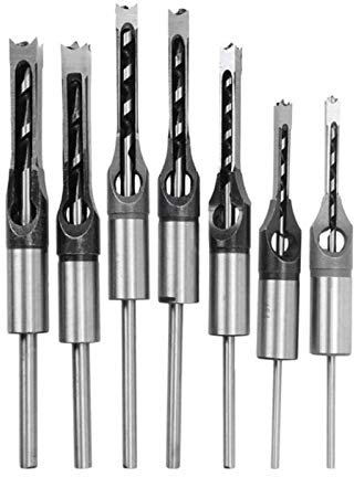 CDIYTOOL Juego de brocas cuadradas para carpintería, juego de brocas cuadradas de madera HSS, avellanador de agujeros para manualidades, 6,4 mm, 8 mm, 9,5 mm, 10 mm, 12,7 mm, 14 mm, 16 mm