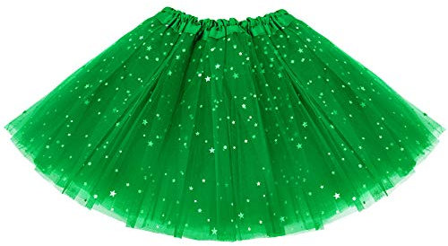 KEREDA Kinder Mädchen Tüllrock Pailletten Tütü Röcke Glitzer Bunt Ballettrock 2-7 Jahre,Dunkelgrün