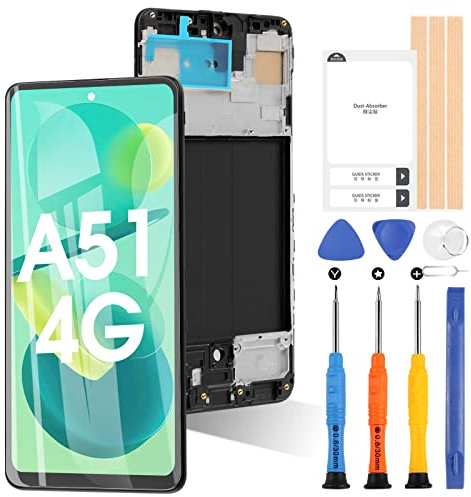 Écran pour Samsung Galaxy A51 A515F SM-A515F/DS Écran LCD Digitizer Assembly Vitre tactile de remplacement avec outils (Noir avec cadre ne s'applique pas à la version A51 5G)
