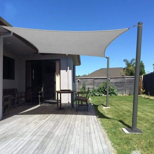 Dripex Voile d'ombrage Rectangulaire, 4x6M Toile Ombrage Imperméable Protection des Rayons UV à 95%, Auvent - Protection Solaire pour Jardin, Terrasse, Camping, Balcon (Gris)