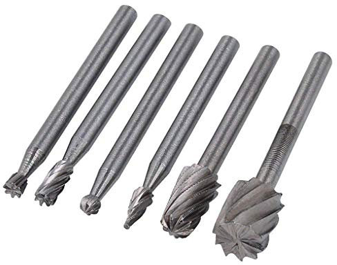 Drill bit 6PCS HSS Rotary Multi Tool Burr Routing Router Bit Mill Cutter Attachment Compatible High Speed Steel Rotary Burr for Dremel Drill bits Sets