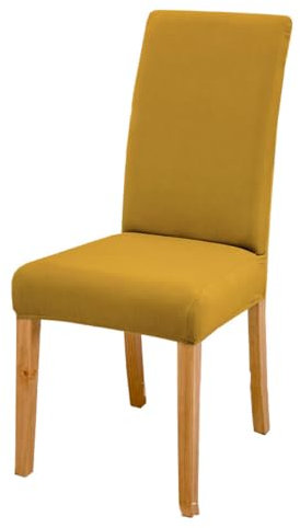 Wambere 2 Stück Stuhlhussen,Universal Stretch Stuhlhussen,Stretch Stuhlhussen für Esszimmerstühle,Abnehmbarer Waschbarer Stühle Schutz,für Bankett Hochzeit Party Hotel Esszimmer Dekorieren,Dunkelgelb