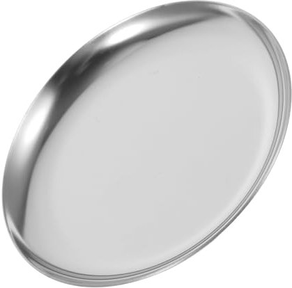 PRETYZOOM Rundes Schmucktablett Aus Edelstahl Kleines Metallisches Ablagetablett Mit Glatter Oberfläche Modernes Dekotablett Für Ringe Kosmetik Und Wohnraum Vielseitiger Organizer Für Tisch