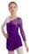 inhzoy Abito da Pattinaggio Artistico Bambina Manica Lunga Vestito da Balletto Ginnastica Artistica Body da Danza Classica Ballerina Strass Leotards Vestito da Ballo Lirico Viola A 11-12 Anni