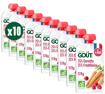 Good Goût Carottes Framboises bio Gourde bébé dès 4 mois 120gr