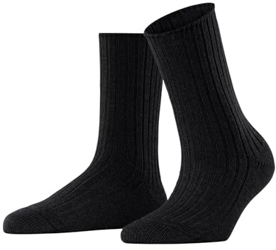 ESPRIT Women's Hygge W So Wool Cashmere Plain 1 Pair Socks, Black 3000, 2.5-5