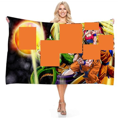 RNNHDYT Dragon Star Amine Strandtücher Kinder super sai-ya Schnell Trocknend Badetuch Mikrofaser Strandtuch Schwimmen Duschtuch Camping Handtuch für Kinder Jugendliche Erwachsene 75 * 150cm