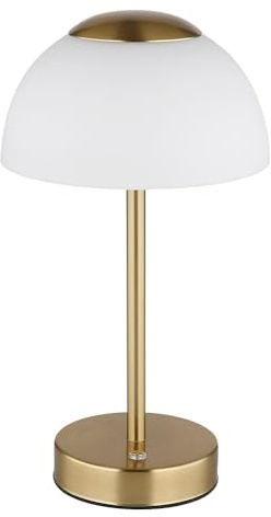 LED-Tischlampe - H 31 cm - Messingfarben - Weiß - Glas - Metall - dimmbar |