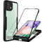 Coque Compatible avec Samsung A22 5G Antichoc Housse pour Galaxy A22 Coque avec Protège-écran 360 Full Body Protection Etui Robuste Double Face Transparent TPU Case Coque pour Samsung Galaxy A22, Noir