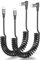 SUNGUY USB C auf USB C Spiralkabel, 2 Stück 60W【0.4M-1M】 Android Auto 3A 90 Grad Schnellladekabel Handy Ladekabel USBC Datenkabel für iPhone 16/15 Pro Max Galaxy S24 S23 Ultra