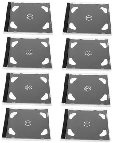 DOITOOL 8 Stück-Pack DVD Aufbewahrungsbox Wiederverwendbare CD Halterung aus Ps Platzsparend Schwarz zum Ordnen von CDs und DVDs