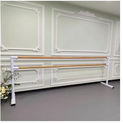 SnamicE Studio-Ballettstange, Fitness-Barre, Trainingsgerät, freistehend, tragbar, Ballettstange, Tanztraining, Stretching, Weiß, 150 cm