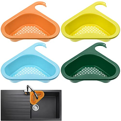 4 Pièces Panier d'évier,Étagère de vidange d'évier,Panier De Vidange Swan,Égouttoirs d'Évier De Cuisine, Filtre Panier, Passoire pour évier,Petit Filtre Evier Cuisine,Pour Légumes,Fruits,Pâtes,Résidus