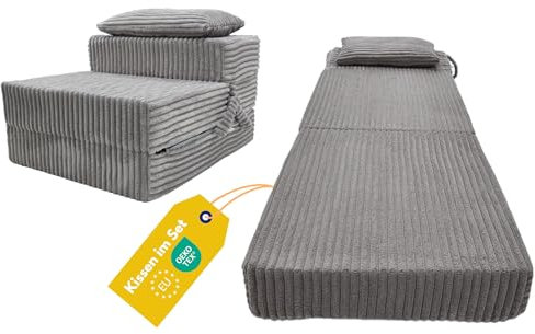 Odolplusz Premium Klappmatratze 70 x 205 x 15cm | 3-teilige Faltmatratze mit abnehmbarem Bezug | Schaumstoff extra dick 15cm | Matratze faltbar klappbar Gästematratze Reisematratze (Graphit)