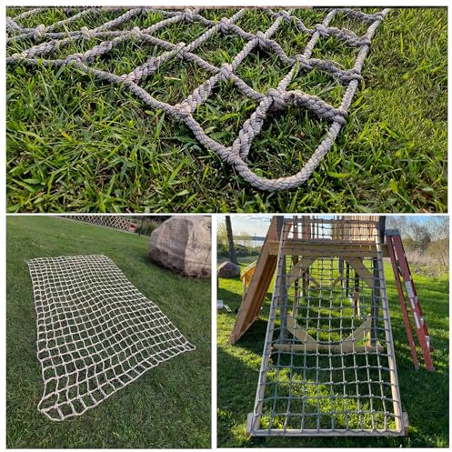 Amacthysh Rope Netting For Playing,Sturdy Indoor And Outdoor Heavy Duty Climbing Frame Net Rope For Treehouse,Yard Protection,16 Cm Grid(Size:3.3 * 20ft)