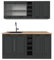 Vicco Singleküche R-Line, Anthrazit Landhaus/Anthrazit, 160 cm, AP Eiche