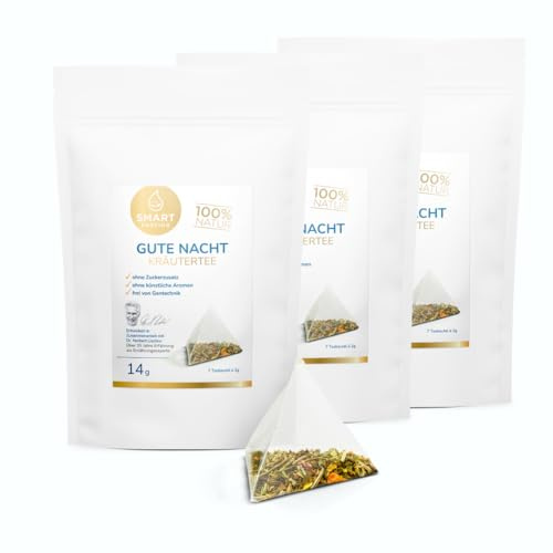 Gute Nacht Tee Bundle 21 x 2g – Kräutertee im Pyramidenbeutel – Rückstandskontrolliert & zertifiziert – 100% Natur, ohne Zuckerzusatz & künstliche Aromen - Smart Fasting