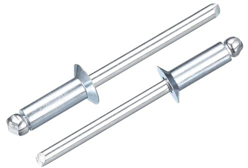 sourcing map 50Pcs 3/16x1/2 Countersunk Head Blind Rivets, Zinc-Plated Carbon Steel Grip and Mandrel Cap Blind Rivets, Silver