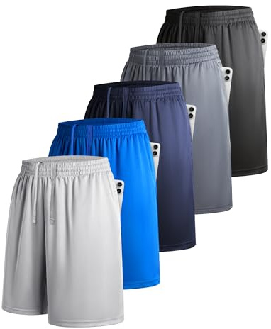 YOIOWVY Kurze Hosen Herren Sportshorts Schnell Trocknend Taschen 3/5Pcs | Atmungsaktiv,leicht.Seitentaschen,elastischer Bund,4-Wege-Stretch.Fur Gym Running Freizeit Basketball Fussball & Training